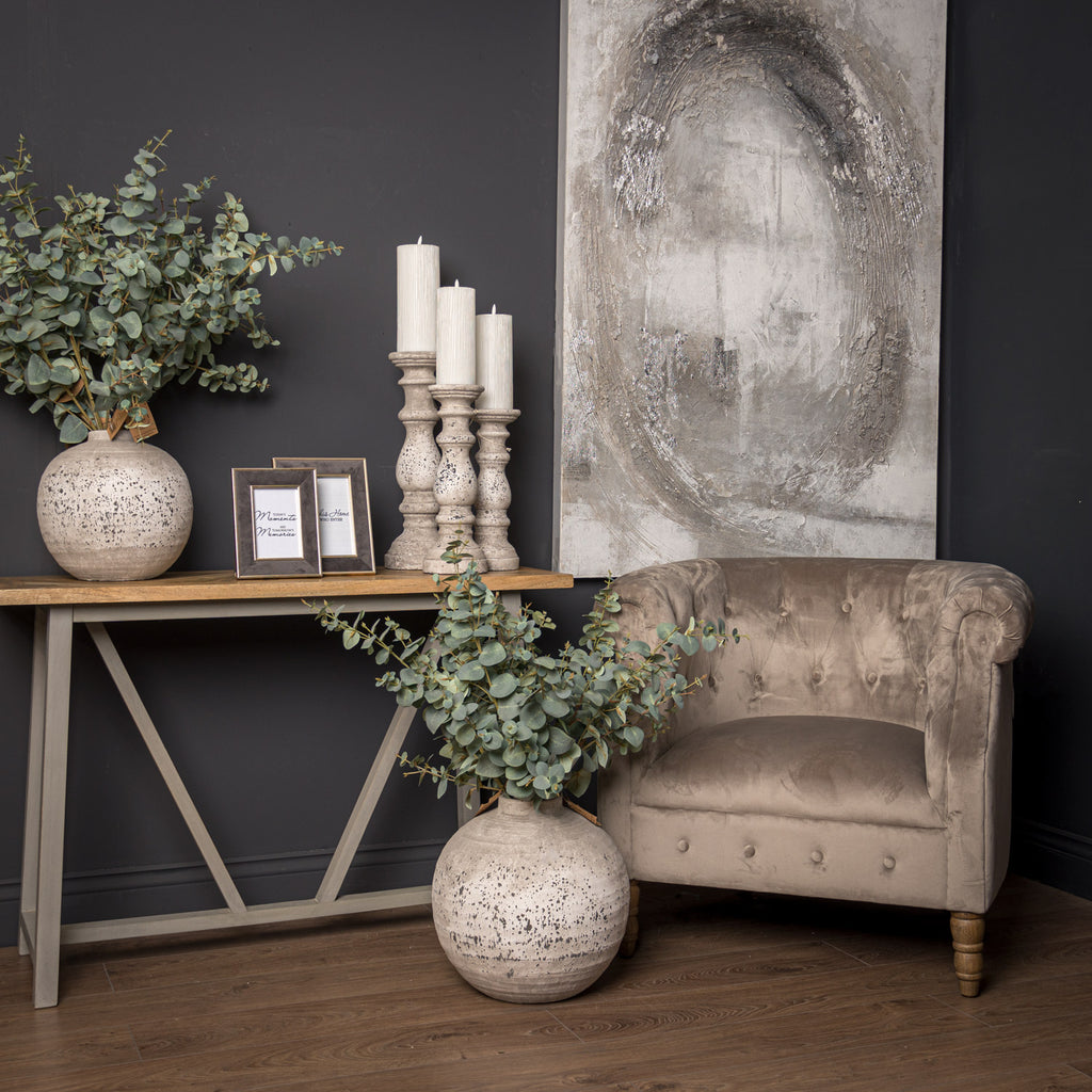 Stoneware-Look Ceramic Candlestick