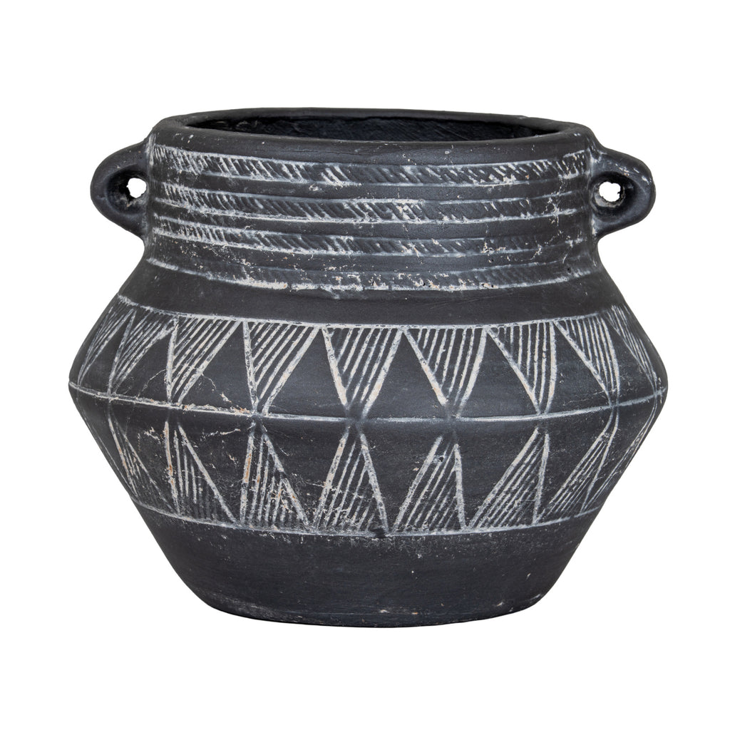 Etched Collection Pot With Handle