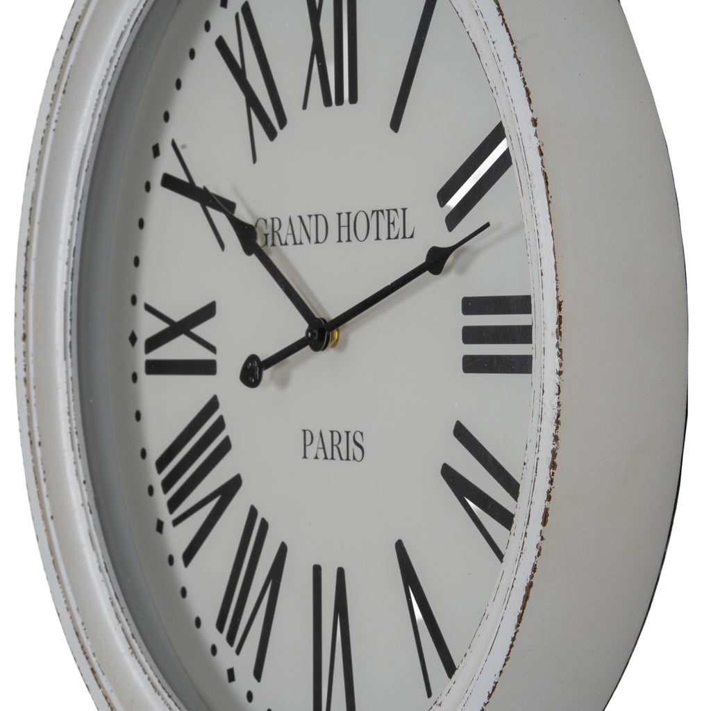 Hotel Paris White Clock With Glass