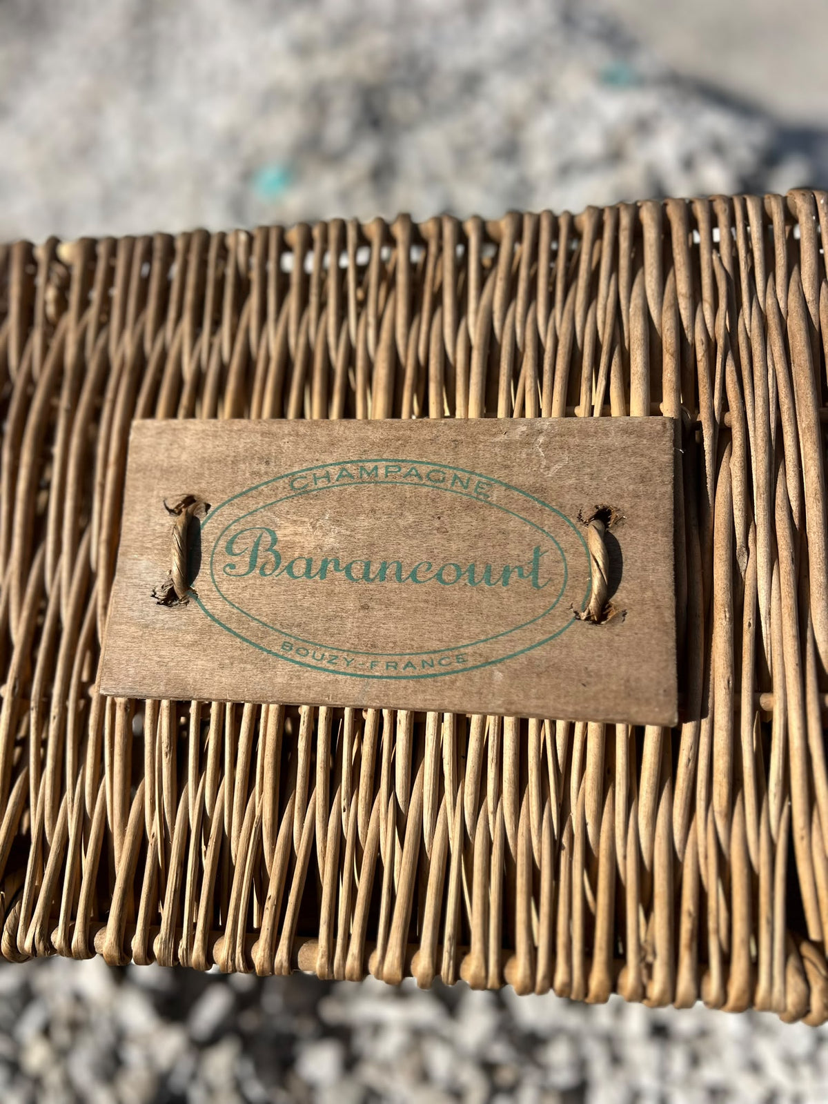 Vintage French Champagne Hamper, Barancourt Bouzy Wicker Basket