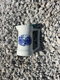 Vintage French Blue and White Porcelain Jug with Château Scene, Pyroblan