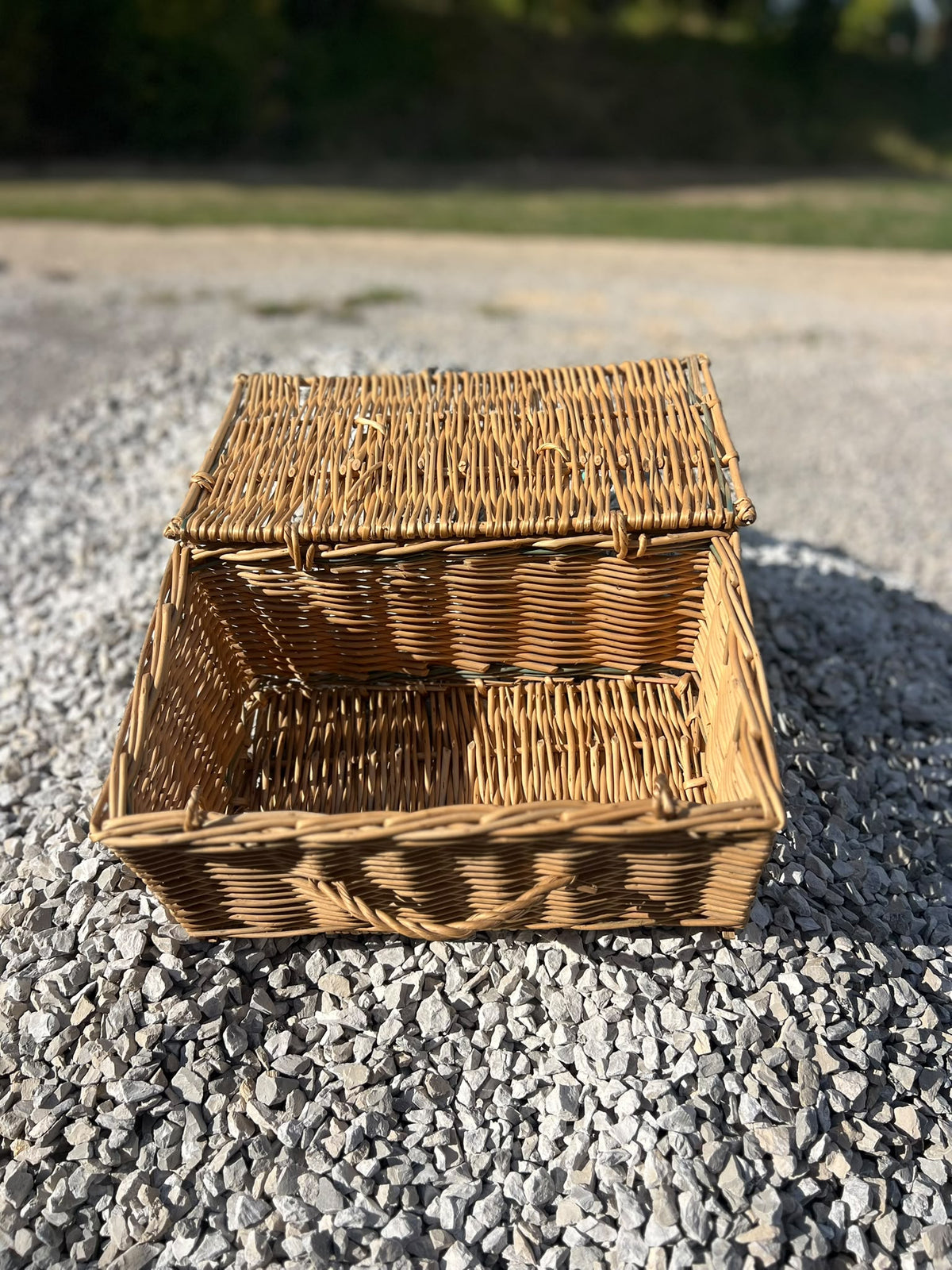 Vintage French Champagne Hamper, Barancourt Bouzy Wicker Basket