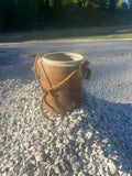 Vintage French Salt Glazed Stoneware Crock with Rope Handle