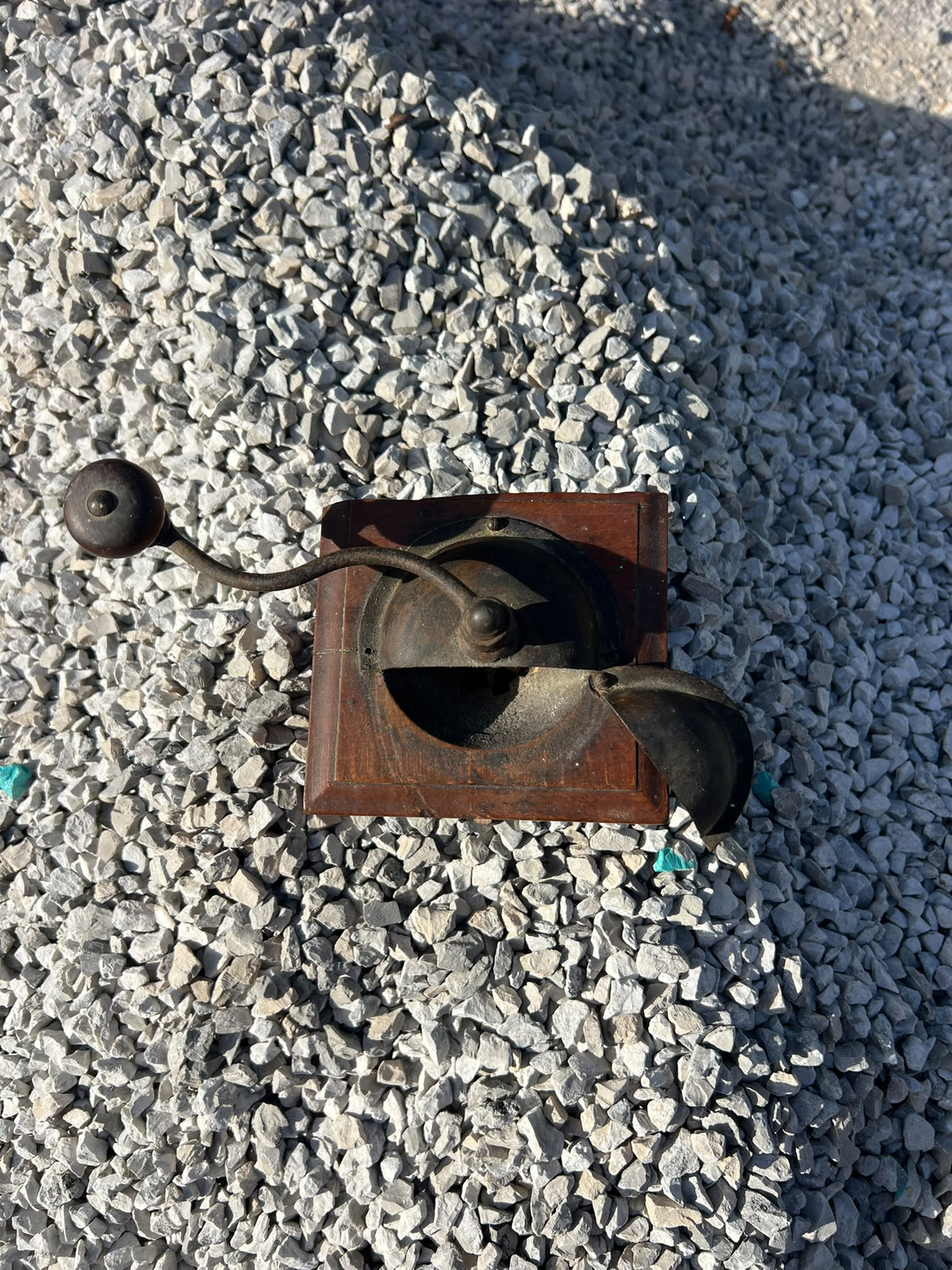 Antique French Coffee Grinder, Japy Frères & Cie, Wood and Iron